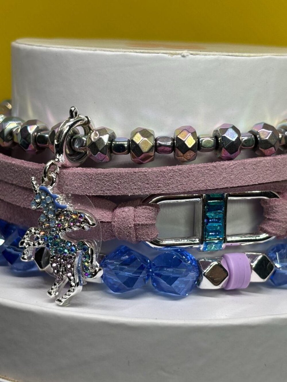Bomb Party "Always Be Yourself Unless You Can Be a Unicorn" Lux 3 Bracelet Stack